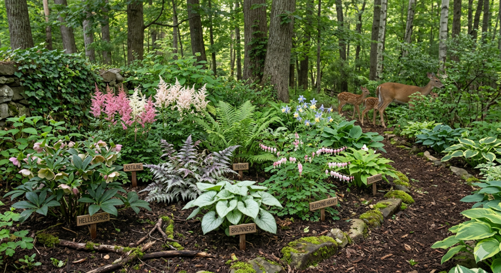 Deer Resistant Shade Plants and Lady ferns